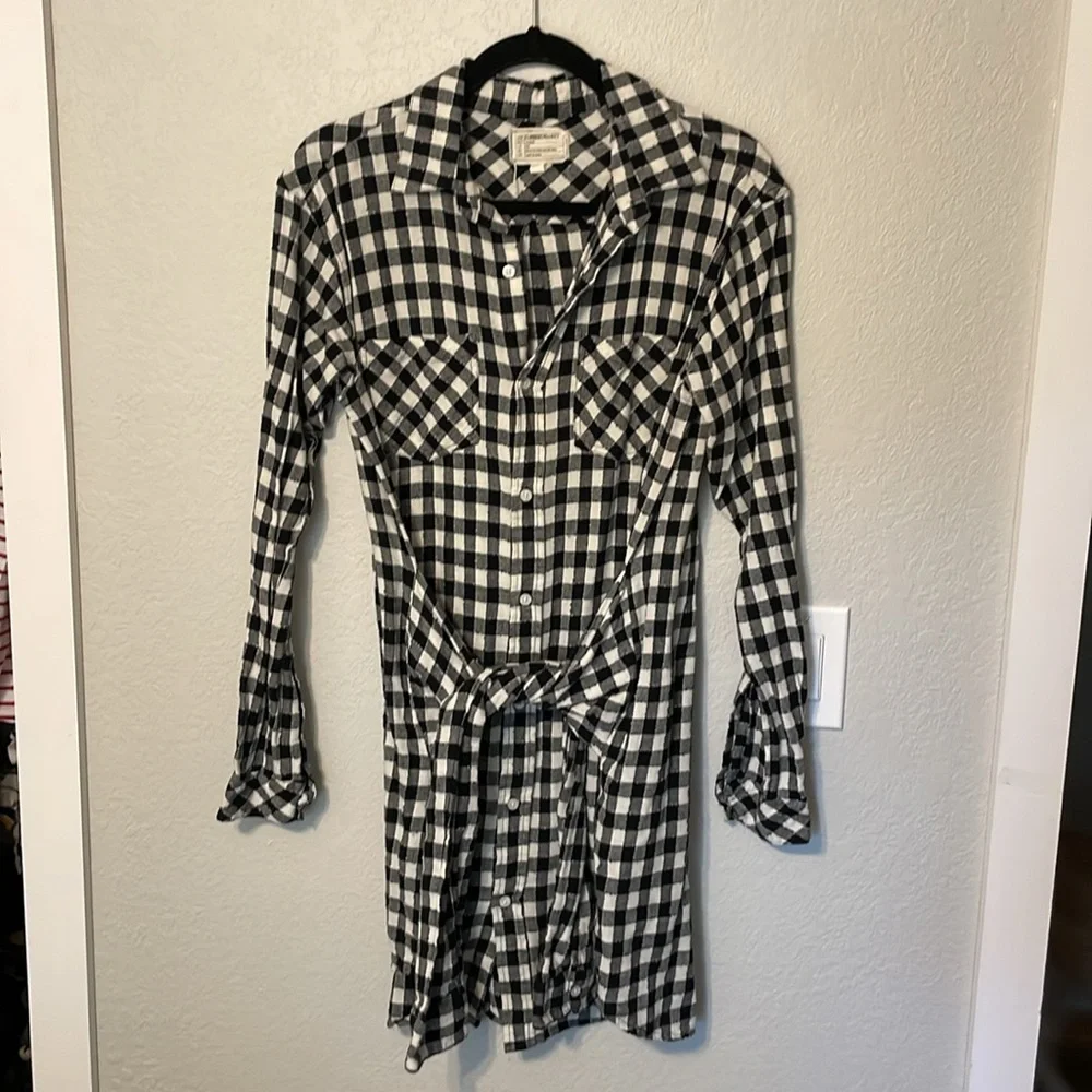Current/Elliot Twist Shirt Dress - Sherlock Plaid - Picture 4 of 7